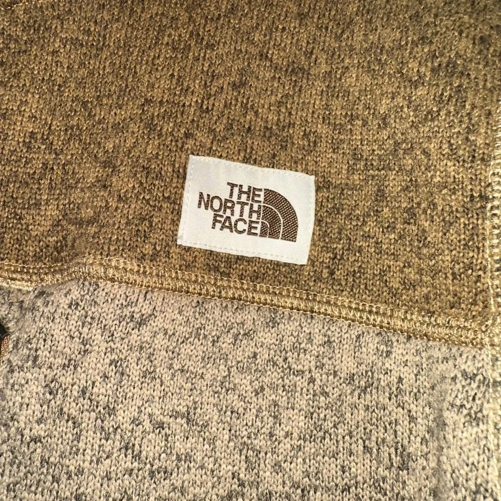 The North Face Mens Gordon Lyons Fleece Jacket Full Zip Sweater Brown Tan Size M